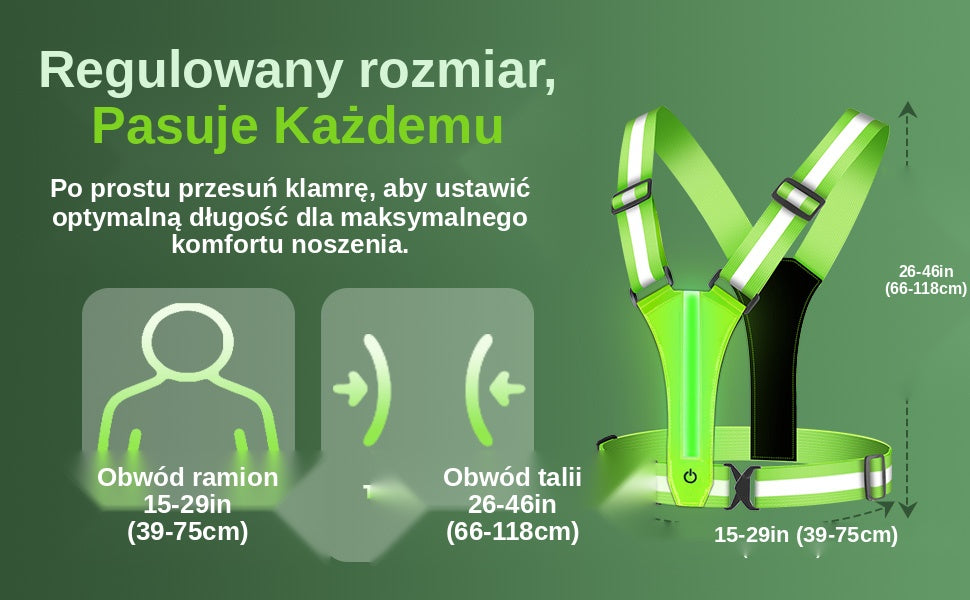 Świecąca Kamizelka LED – widoczność po zmroku