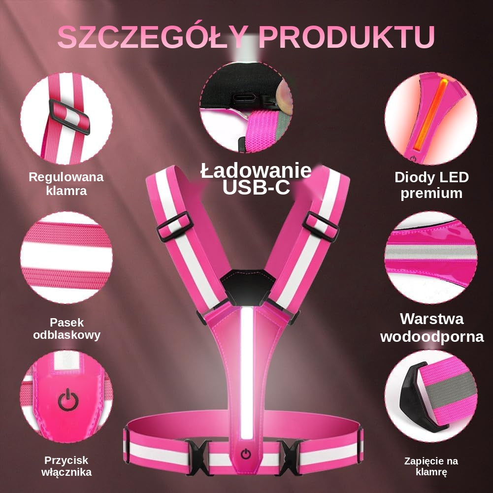 Świecąca Kamizelka LED – widoczność po zmroku